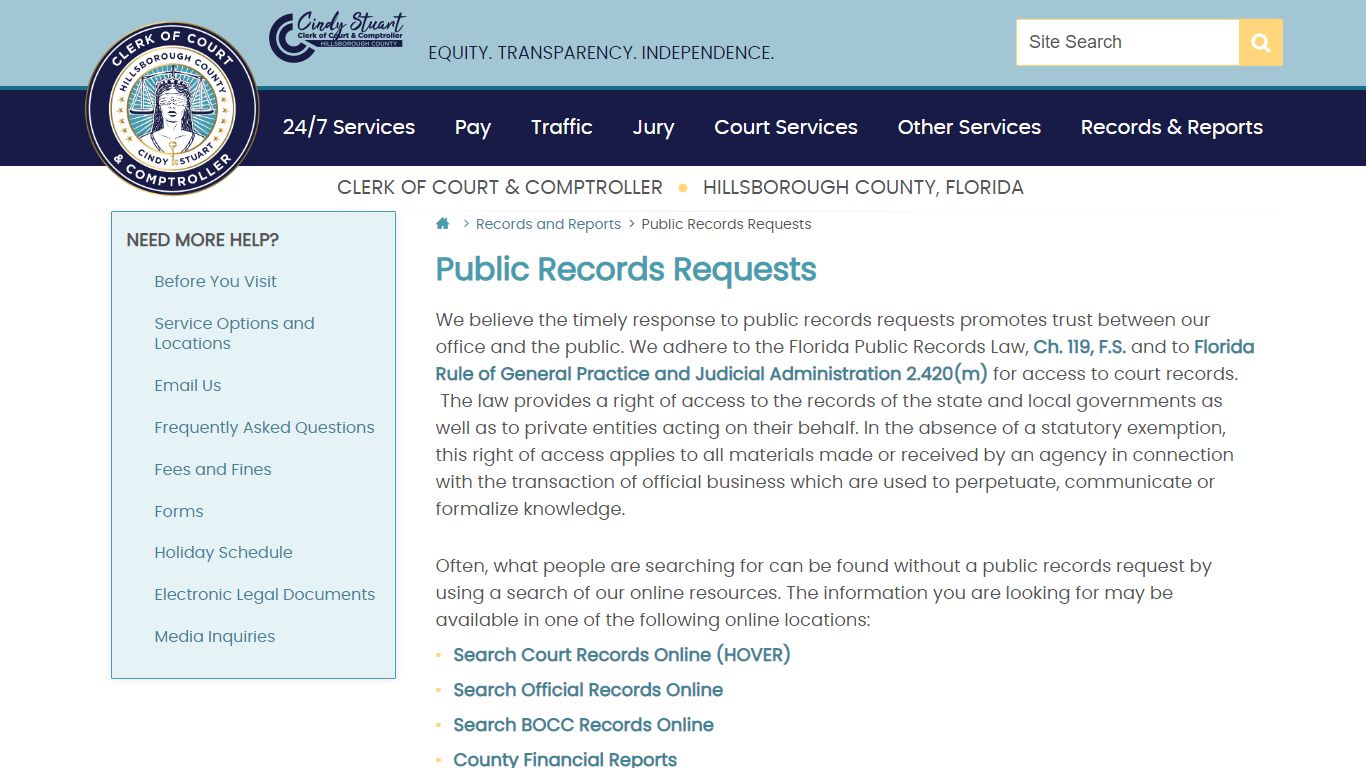 Public Records Request | Hillsborough County